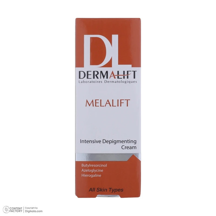 کرم روشن کننده درمالیفت مدل Melalift مناسب انواع پوست حجم 75 میلی لیتر