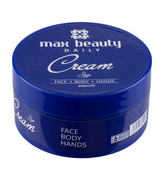 کرم روزانه دست و صورت و بدن کاسه ای مکس بیوتی مدل روزانه حجم 250 میلی لیتر