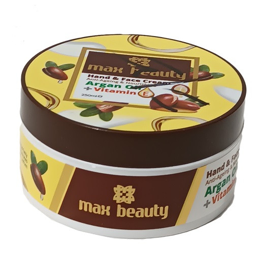 کرم روزانه دست و صورت کاسه ای مکس بیوتی مدل روغن آرگان حجم 250 میلی لیتر