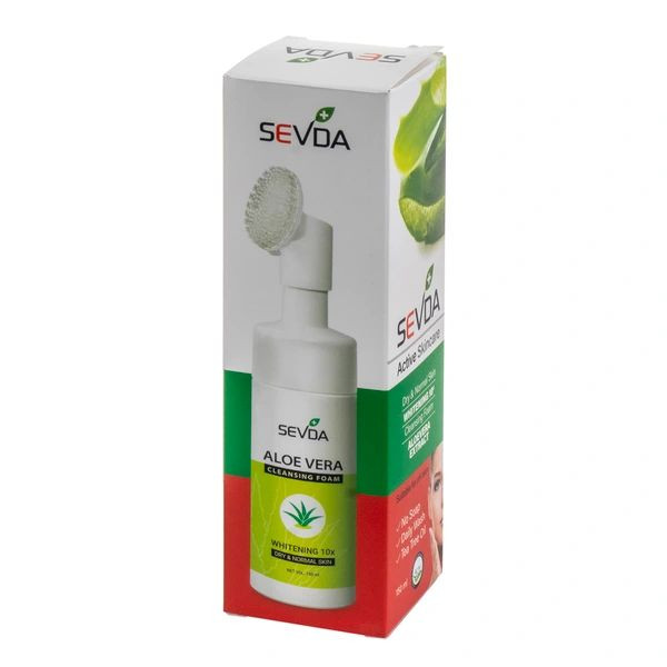 فوم شستشو براش دار سودا مدل آلوئه ورا مناسب پوست های خشک و معمولی حجم 150 میلی لیتر