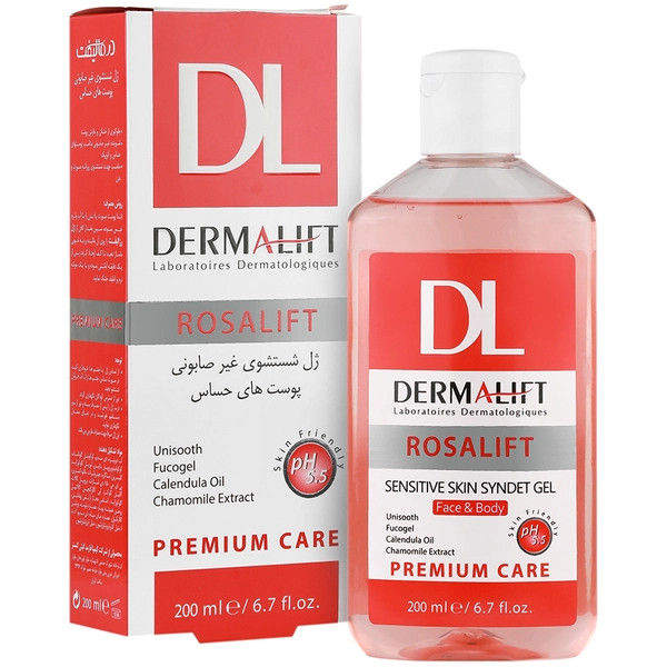 ژل شستشوی غیر صابونی رزالیفت درمالیفت مناسب پوست های حساس حجم 200 میلی لیتر