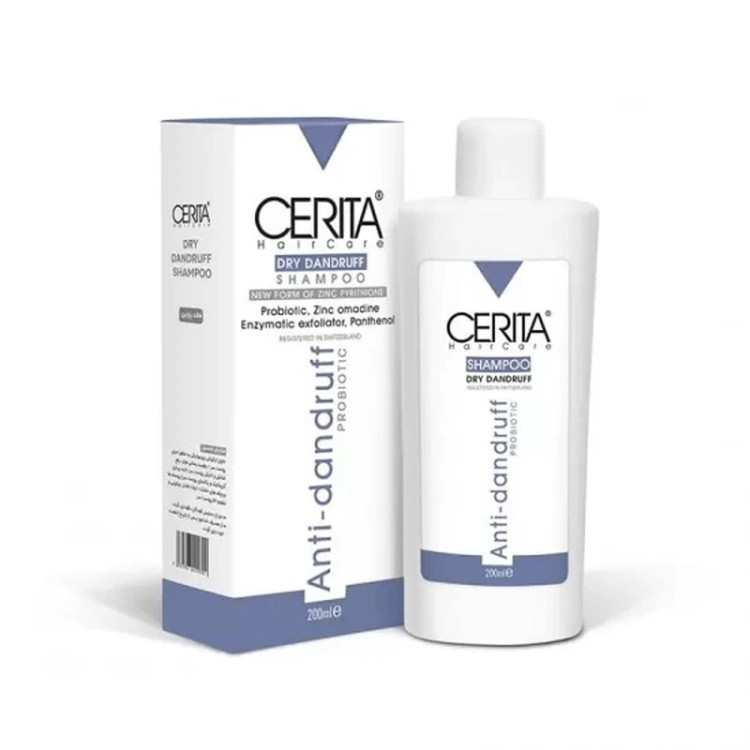 شامپو ضد شوره مو سریتا، سازگار با موهای خشک، با حجم 200 میلیلیتر مدل Probiotic
