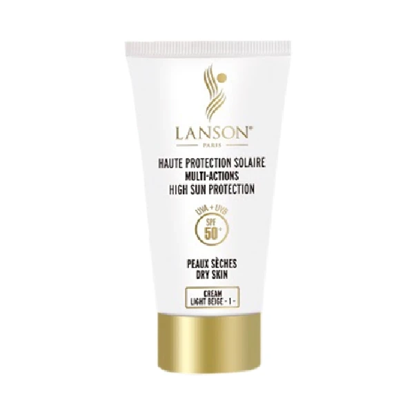 کرم ضدآفتاب بدون رنگ لانسون، با SPF50، شماره 1، مناسب انواع پوست، حجم 40 میلی‌لیتر