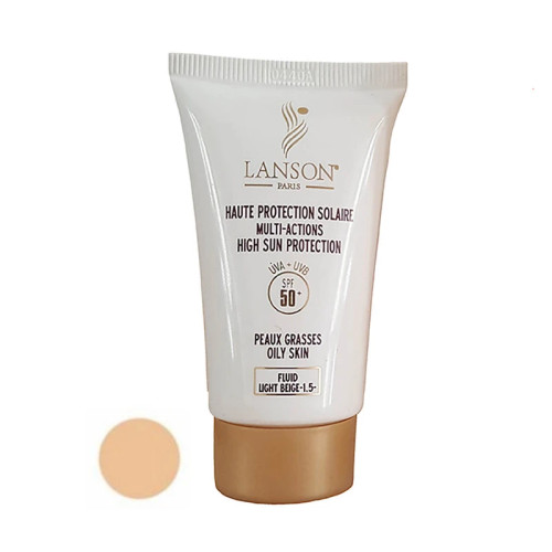 کرم ضدآفتاب رنگی لانسون، مناسب پوستهای چرب، حجم 40 میلیلیتر، شماره 1.5
