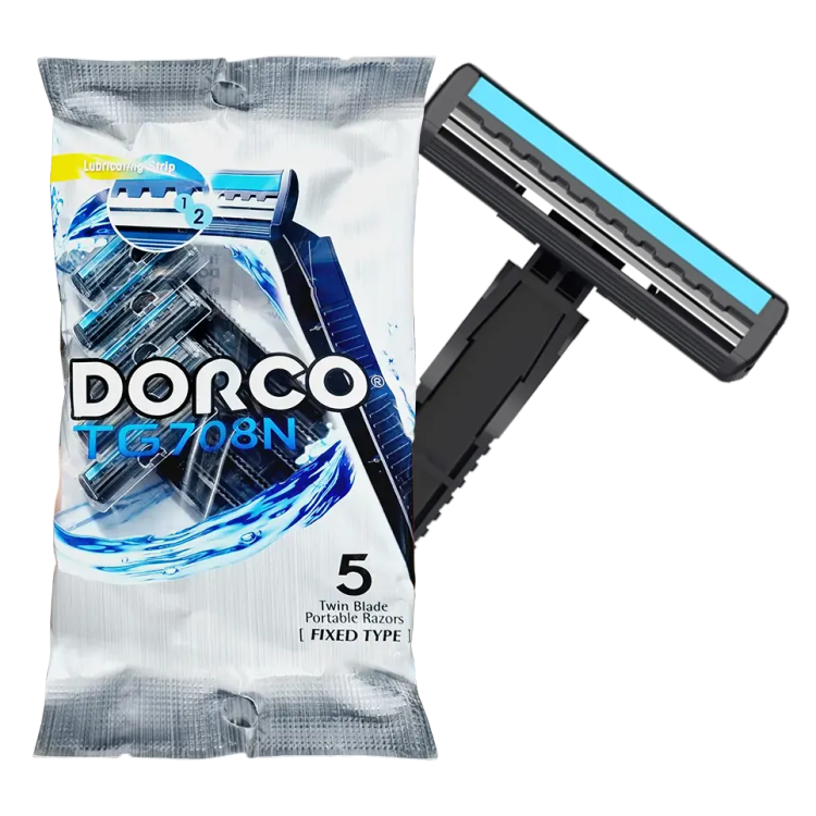 ژیلت " 2 لبه " دورکو - 5 عدد ژیلت با نوار صابونی نرم کننده ( سری TG708N )