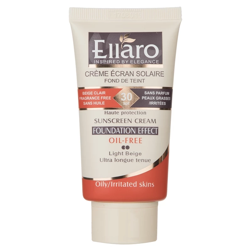 کرم ضد آفتاب رنگی الارو، SPF 30، مدل Light Beige، مناسب پوست‌های چرب و حساس حجم 40 میلی لیتر،