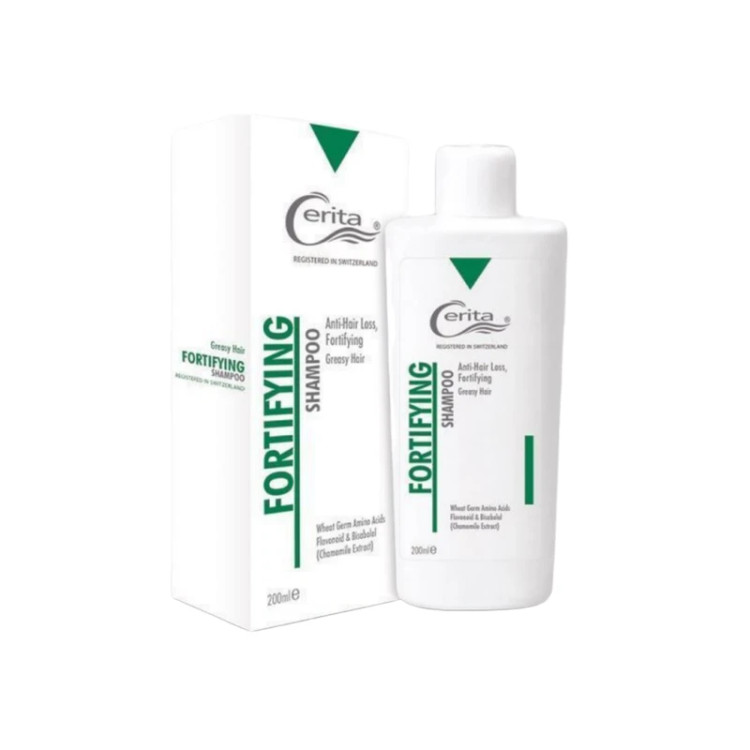 شامپو تقویتکننده و ضد ریزش مو سریتا، سازگار با موهای چرب، با حجم 200 میلیلیتر مدل Fortifying