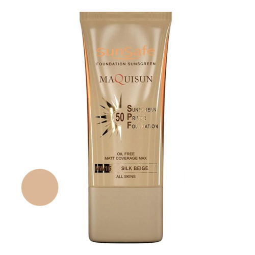 کرم ضد آفتاب رنگی سانسیف، 50 SPF، مدل MAQUISUN NW15 رنگ بژ ابریشمی، مناسب انواع پوست حجم 40 میلیلیتر