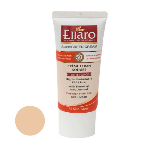 کرم ضدآفتاب رنگی الارو مدل SPF50 بژ روشن مناسب انواع پوست، حجم 50 میلیلیتر