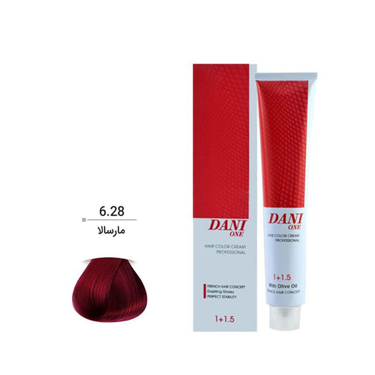 رنگ مو دنی وان شماره 6.28 حجم 100 میلی لیتر رنگ مارسالا