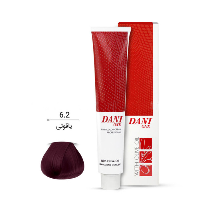 رنگ مو دنی وان شماره 6.2 حجم 100 میلی لیتر رنگ یاقوتی
