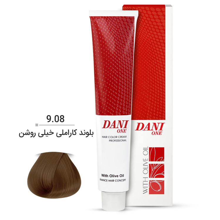 رنگ مو دنی وان شماره 9.08 حجم 100 میلی لیتر رنگ بلوند کاراملی خیلی روشن