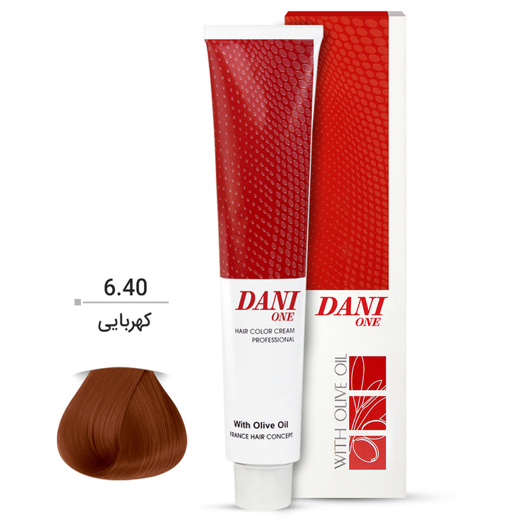 رنگ مو دنی وان شماره 6.40 حجم 100 میلی لیتر رنگ کهربایی