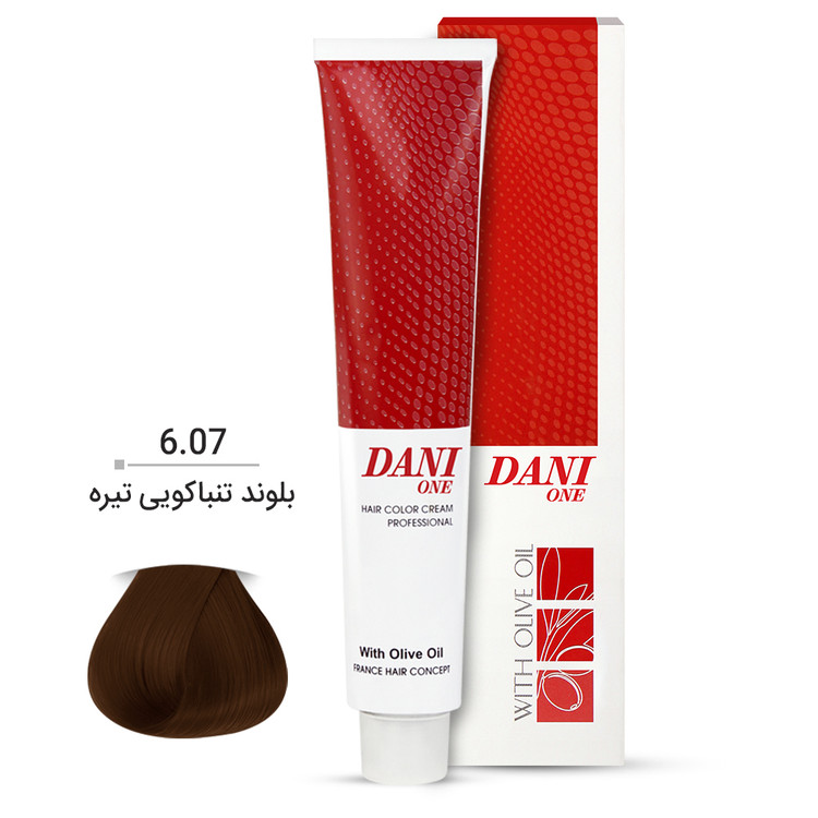 رنگ مو دنی وان شماره 6.07 حجم 100 میلی لیتر رنگ بلوند تنباکویی تیره