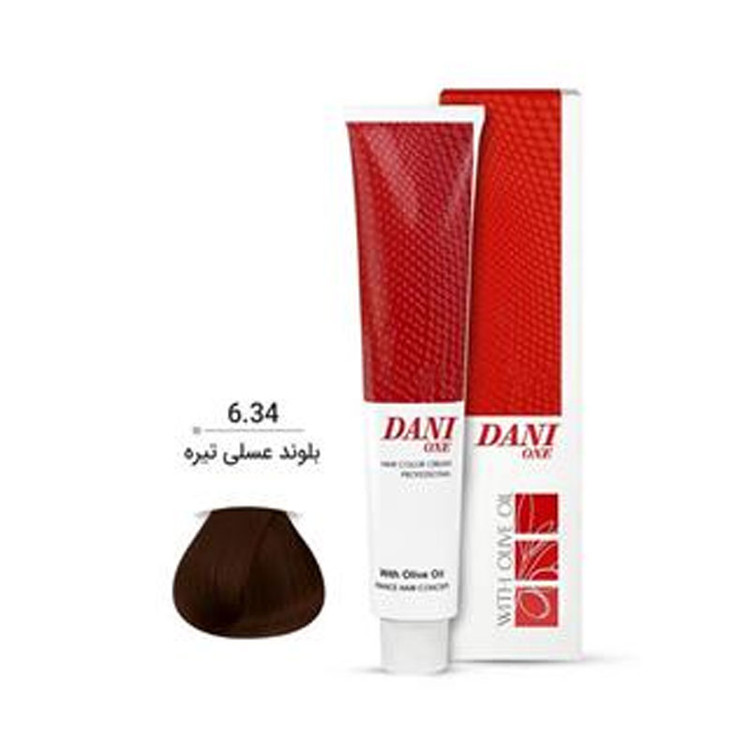 رنگ مو دنی وان شماره 6.34 حجم 100 میلی لیتر رنگ بلوند عسلی تیره