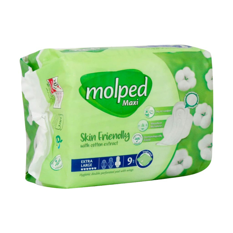 نوار بهداشتی مولپد نیمه ضخیم مشبک خیلی بزرگ بسته 9 عددی