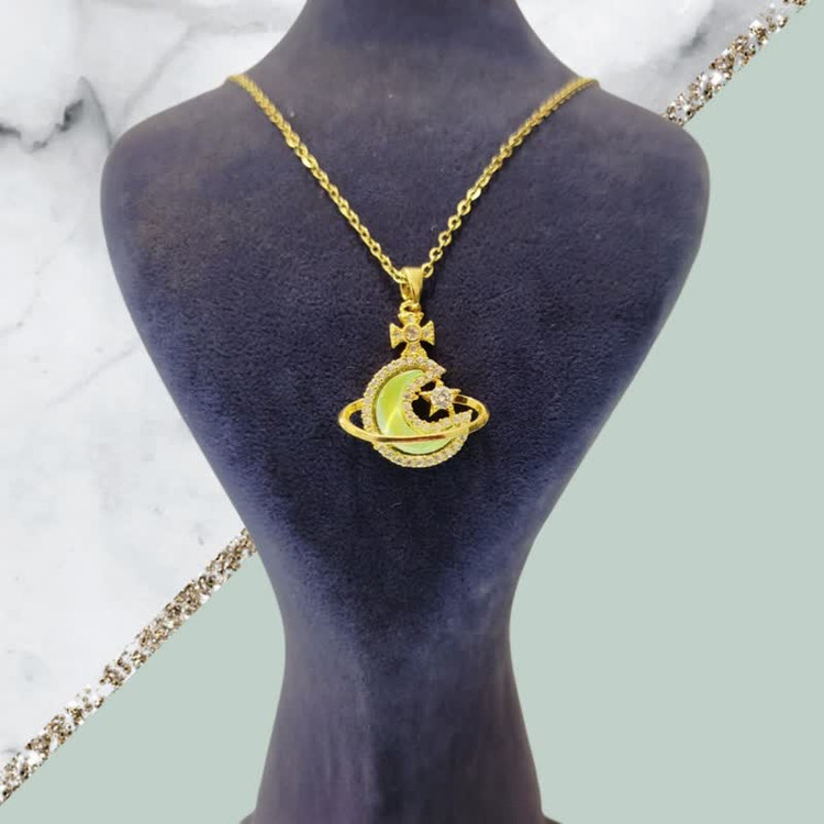 زنجیر و آویز استیل ماه و ستاره