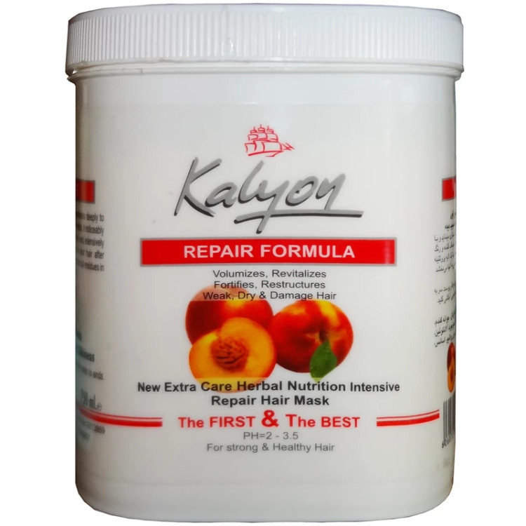 ماسک مو گیاهی برند کالیون، حاوی عصاره هلو حجم 750 میلیلیتر