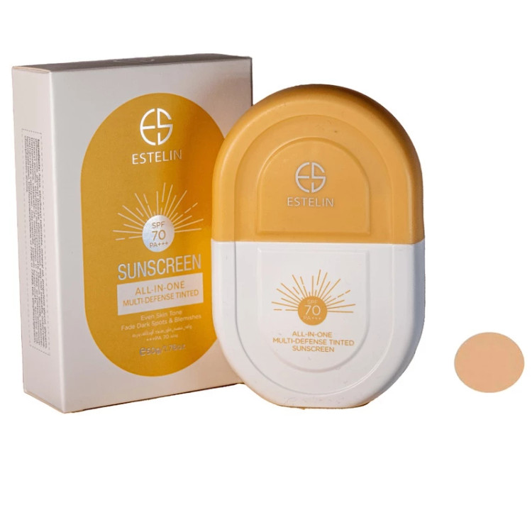 کرم ضدآفتاب رنگی استیلن SPF70 مدل All-In-One مناسب برای انواع پوست، حجم 50 گرم