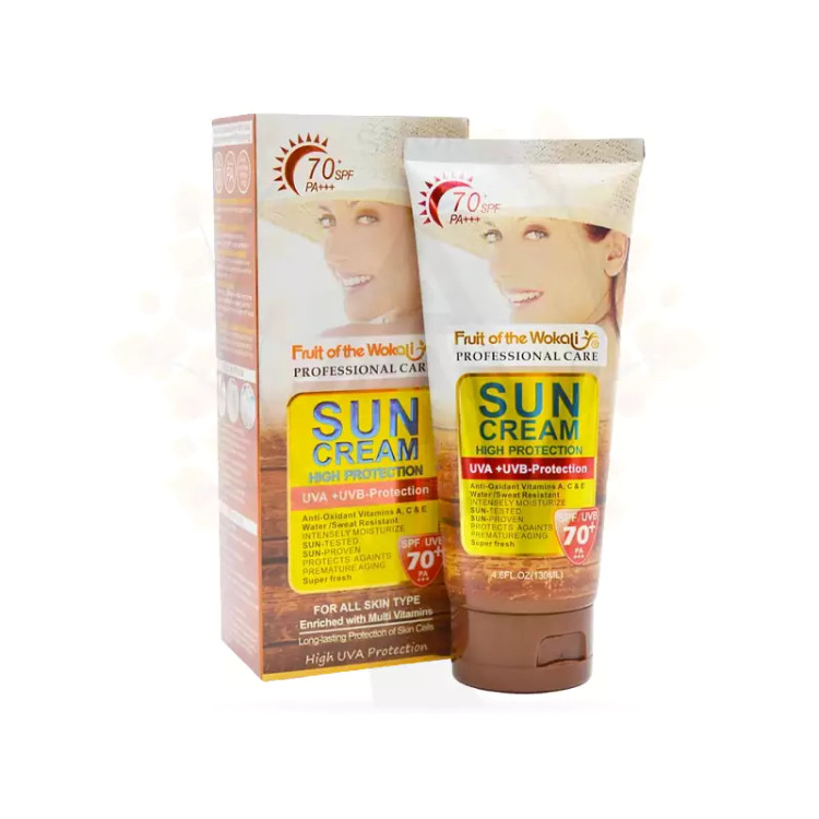 کرم ضد آفتاب بی رنگ وکالی SPF70 حجم 130 میلی لیتر