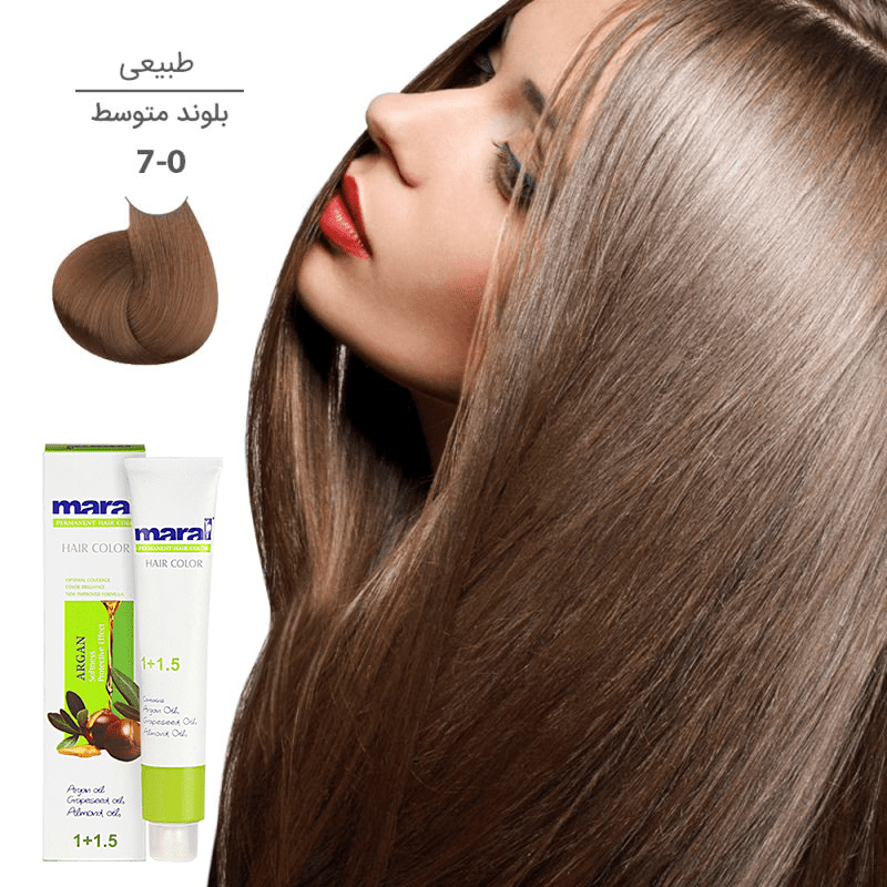 رنگ مو مارال با رنگ بلوند متوسط شماره 7.0، حجم 100 میلی‌لیتر