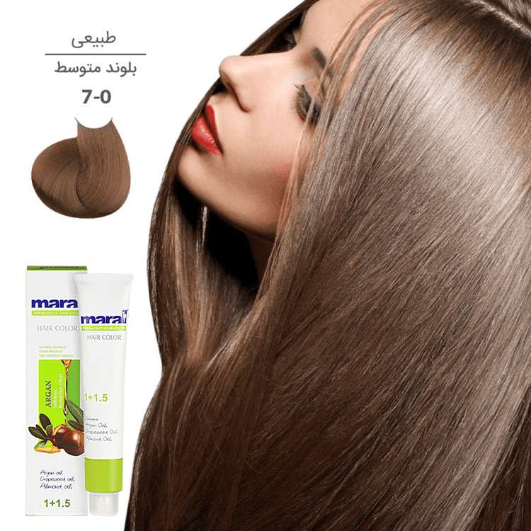 رنگ مو مارال با رنگ بلوند متوسط شماره 7.0، حجم 100 میلیلیتر