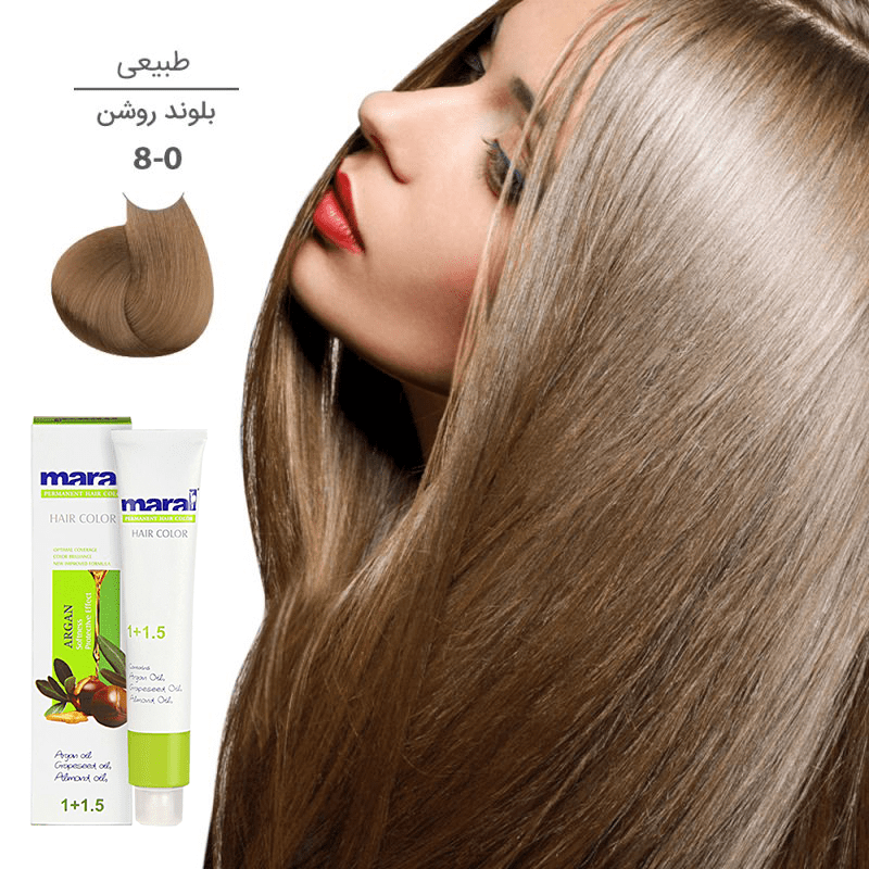 رنگ مو مارال با رنگ بلوند روشن شماره 8.0، حجم 100 میلی‌لیتر
