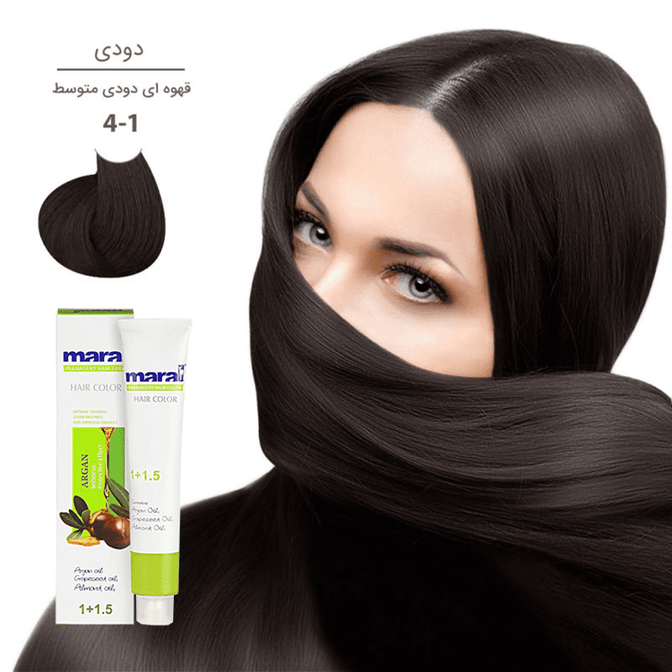 رنگ موی مارال با رنگ دودی طبیعی شماره 4.1، حجم 100 میلیلیتر