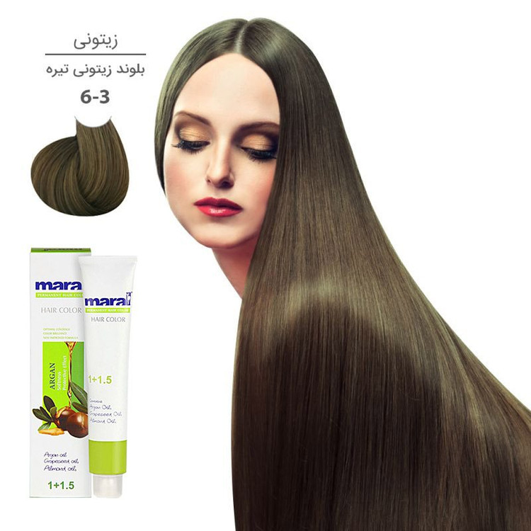 رنگ مو مارال با رنگ بلوند زیتونی تیره شماره 6.3، حجم 100 میلیلیتر