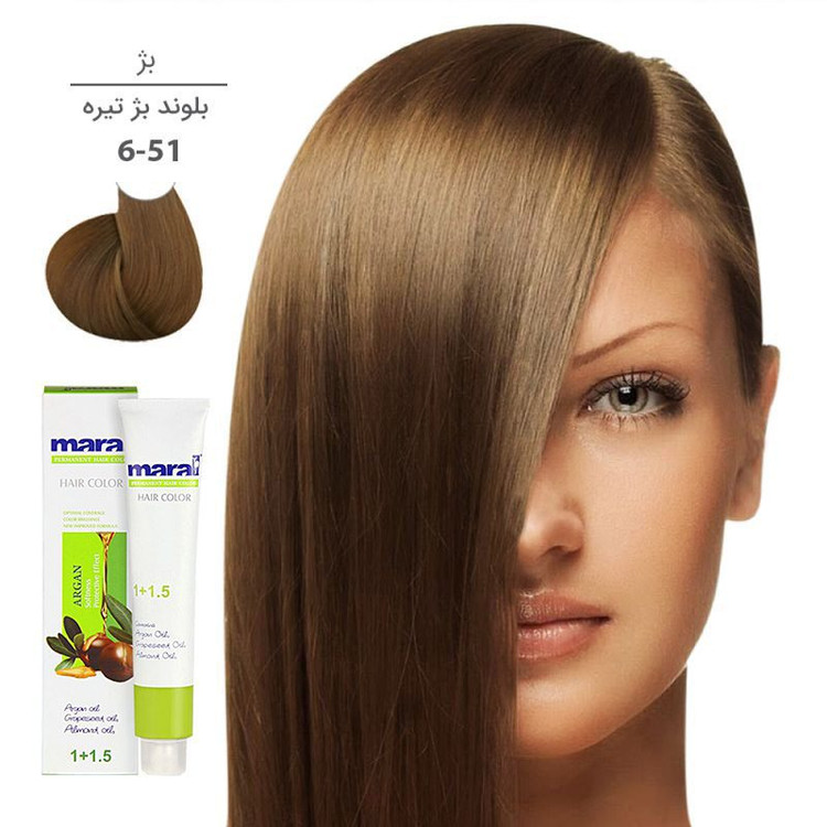 رنگ مو مارال با رنگ بلوند بژ تیره شماره 6.51، حجم 100 میلیلیتر