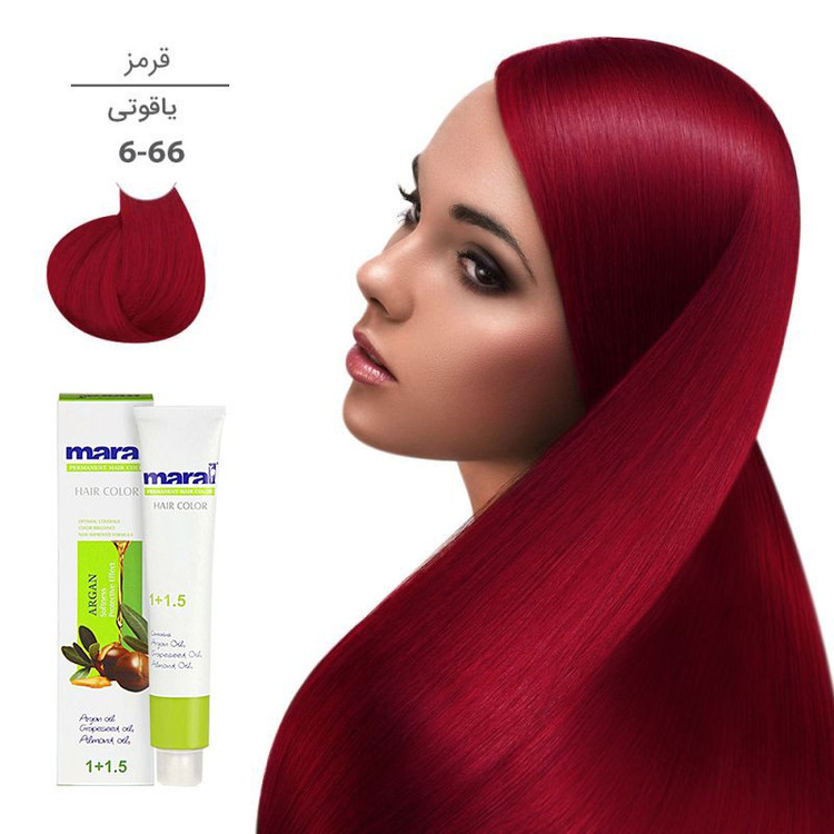 رنگ مو مارال با رنگ یاقوتی شماره 6.66، حجم 100 میلیلیتر