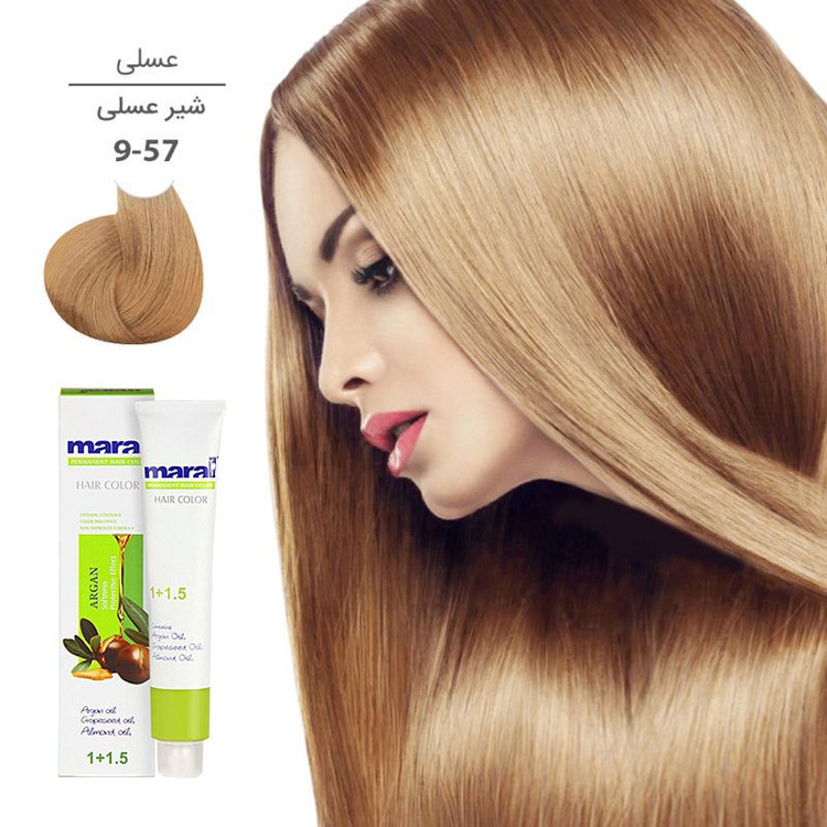 رنگ مو مارال با رنگ شیر عسلی شماره 9.57، حجم 100 میلیلیتر