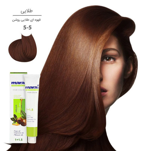 رنگ مو مارال با رنگ قهوه ای طلایی روشن شماره 5.5، حجم 100 میلیلیتر