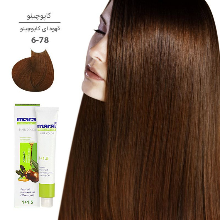 رنگ مو مارال با رنگ قهوه ای کاپوچینو شماره 6.78، حجم 100 میلیلیتر