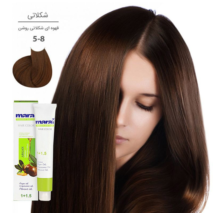 رنگ مو مارال با رنگ قهوه ای شکلاتی روشن شماره 5.8 ، حجم 100 میلیلیتر
