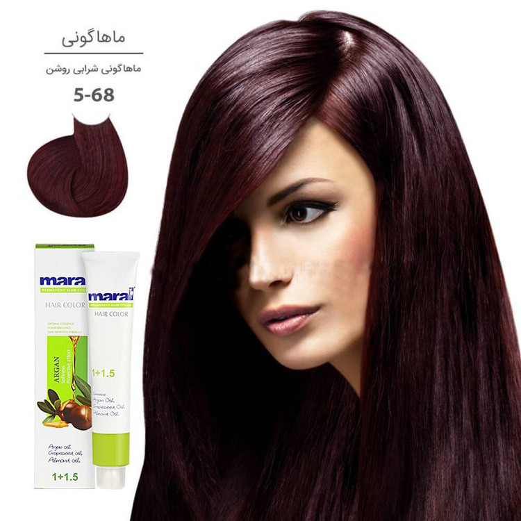 رنگ مو مارال با رنگ ماهاگونی شرابی روشن شماره 5.68 ، حجم 100 میلیلیتر