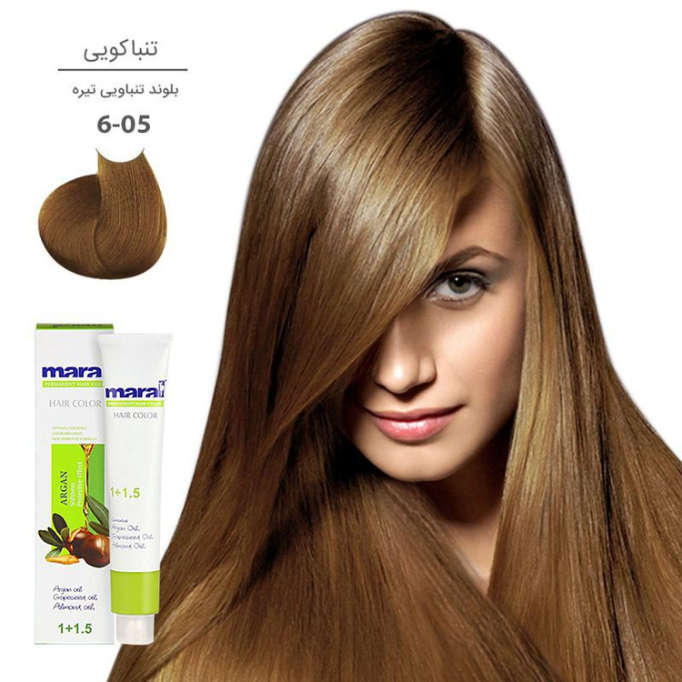 رنگ مو مارال با رنگ بلوند تنباکویی تیره شماره 6.05 ، حجم 100 میلیلیتر