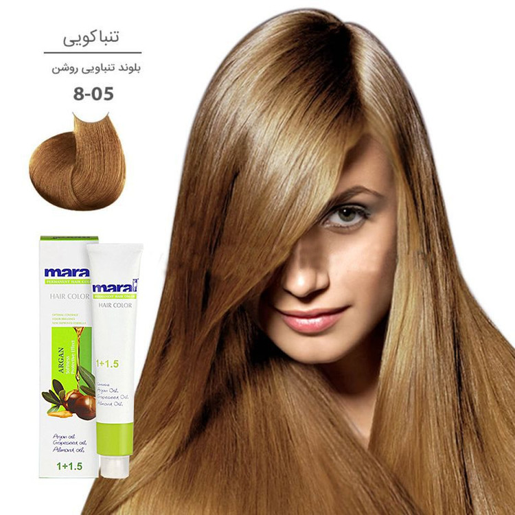 رنگ مو مارال با رنگ بلوند تنباکویی روشن شماره 8.05 ، حجم 100 میلی لیتر