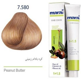 رنگ مو مارال با رنگ کره بادام زمینی شماره 7.580 ، حجم 100 میلی لیتر