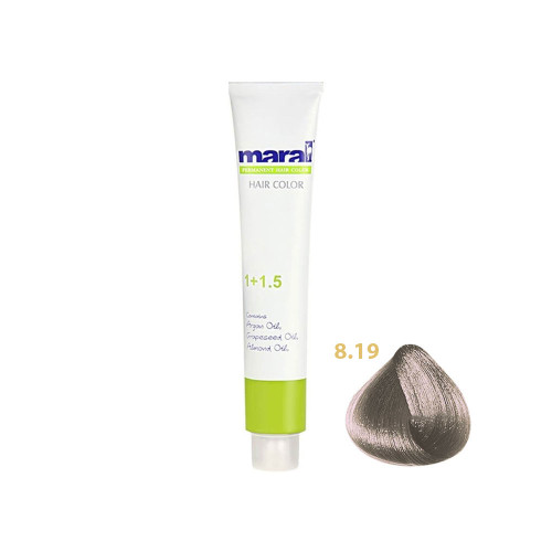 رنگ مو مارال با رنگ بلوند دودی بنفش روشن شماره 8.19 ، حجم 100 میلی لیتر