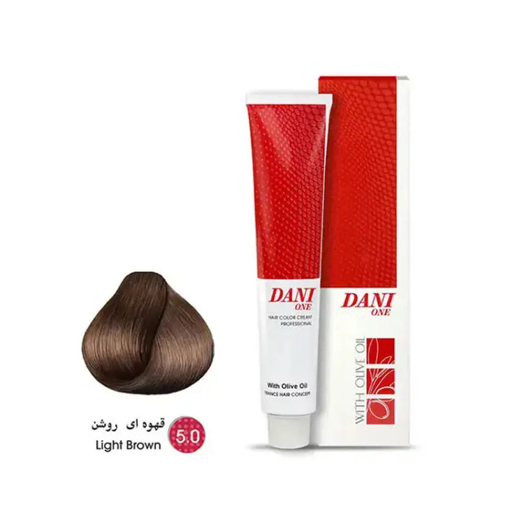 رنگ مو دنی وان رنگ قهوه ای روشن شماره 5.0 حجم 100 میلی لیتر