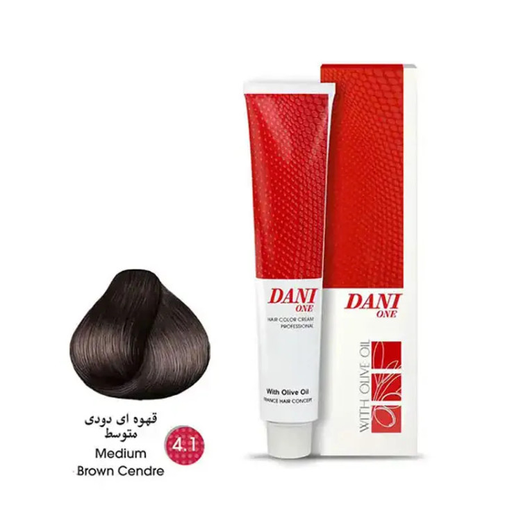 رنگ مو دنی وان رنگ قهوه ای دودی متوسط شماره 4.1 حجم 100 میلی لیتر