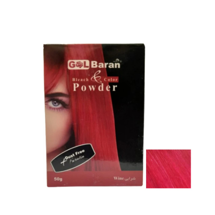 پودر دکلره رنگ شرابی گلباران وزن 50 گرم