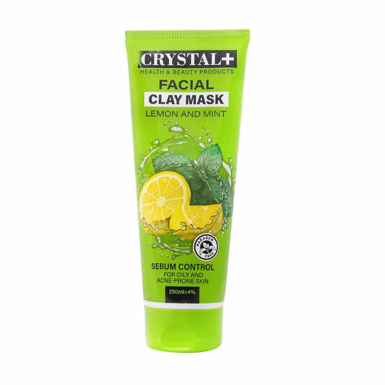 ماسک صورت کریستال پلاس حاوی عصاره نعنا و لیمو ترش مناسب پوست چرب و مستعد جوش 250 میلی لیتر