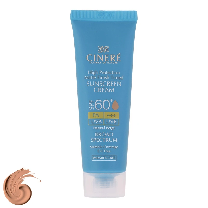 کرم ضد آفتاب رنگی سینره، SPF 60، مناسب انواع پوست با تنالیته رنگ متوسط و حجم 50 میلی‌لیتر