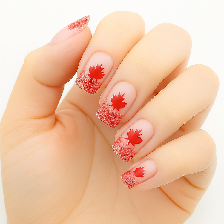 ناخن مصنوعی نوک پهن NAILS به همراه چسب دو طرفه کد 16