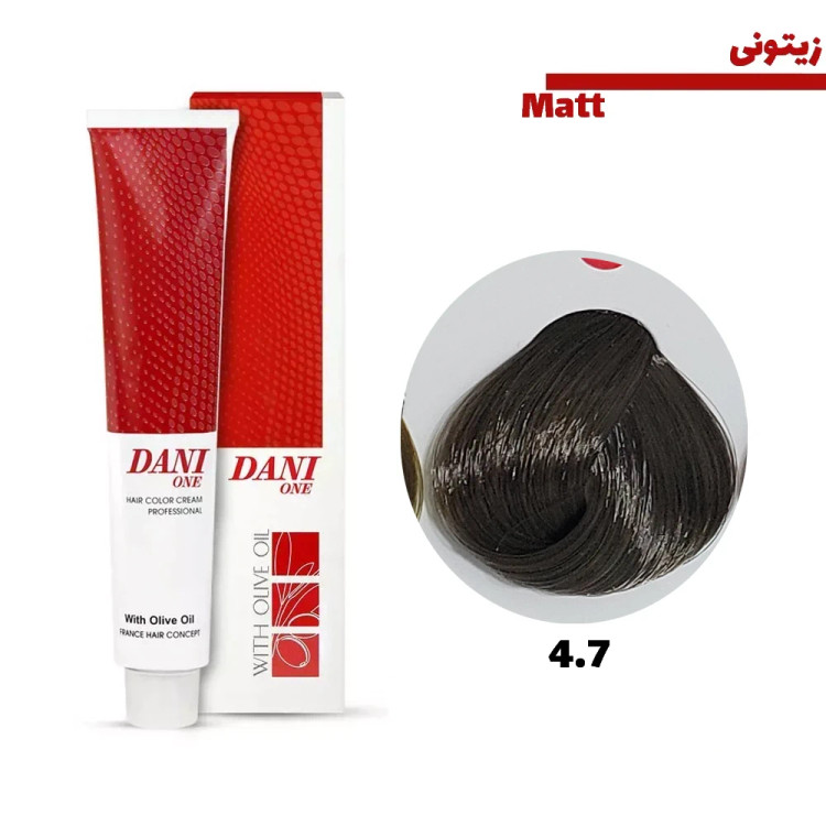 رنگ مو دنی وان رنگ قهوه ای زیتونی متوسط شماره 4.7 حجم 100 میلی لیتر