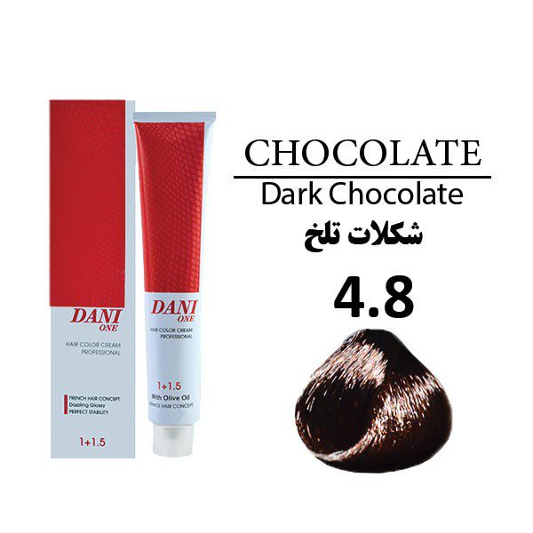 رنگ مو دنی وان رنگ شکلات تلخ شماره 4.8 حجم 100 میلی لیتر