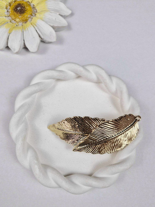 گیره مو فرانسوی طرح برگ طلایی کد 02