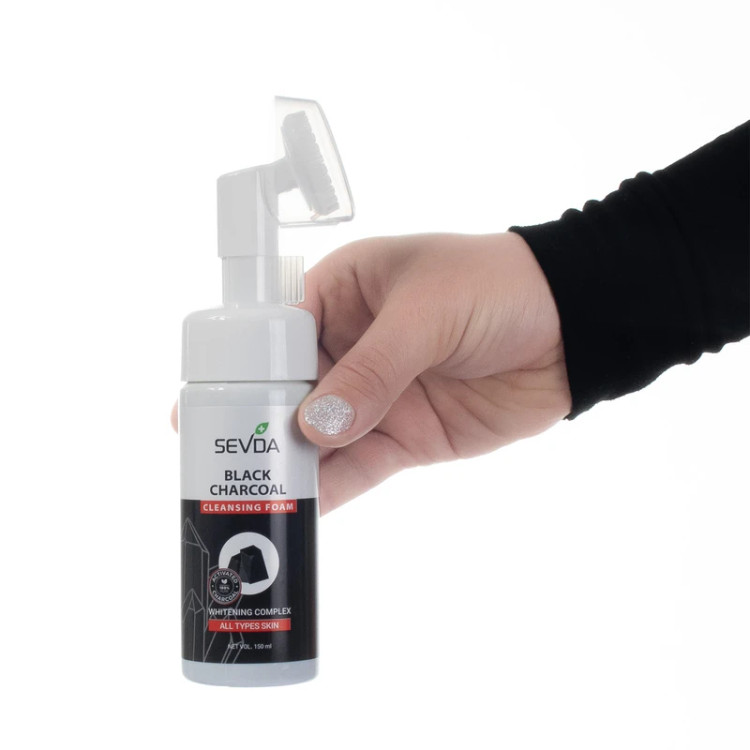 فوم شستشو براش دار سودا مدل ذغال فعال مناسب انوع پوست حجم 150 میلی لیتر